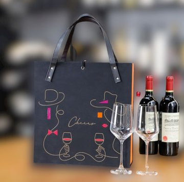 Chic Wine Gift Box (Double) with 2 wine glasses